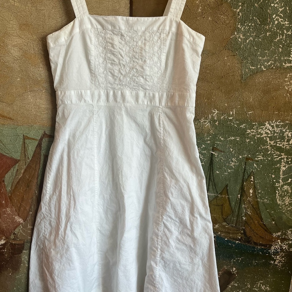 Elegant J.Crew White embroidered cotton Summer Dress